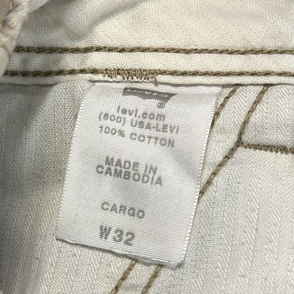 LEVI’S Mens Cargo Utility Shorts size 32 Red Tab khaki Shorts  SPOT - Picture 8 of 12